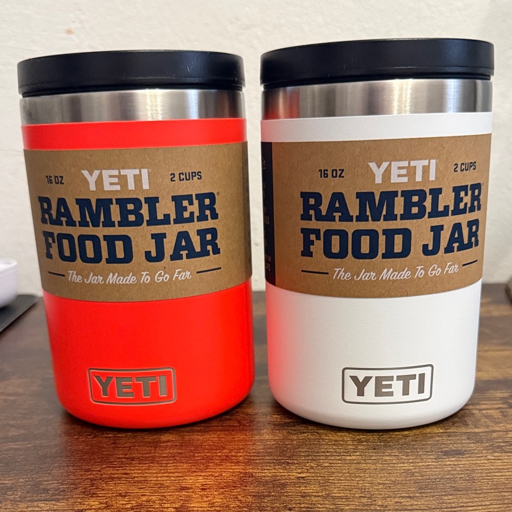 Yeti Rambler Food Jars in orange and White